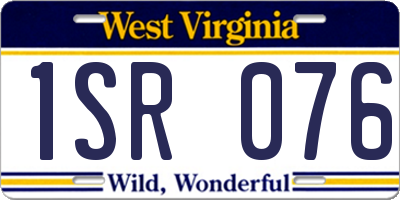 WV license plate 1SR076