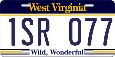 WV license plate 1SR077