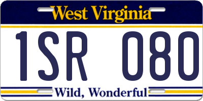 WV license plate 1SR080