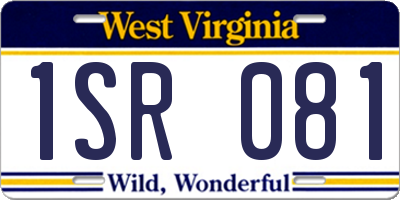 WV license plate 1SR081