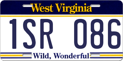 WV license plate 1SR086