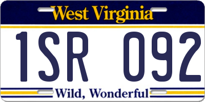 WV license plate 1SR092