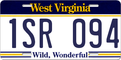 WV license plate 1SR094