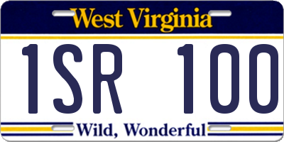 WV license plate 1SR100