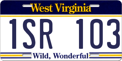 WV license plate 1SR103
