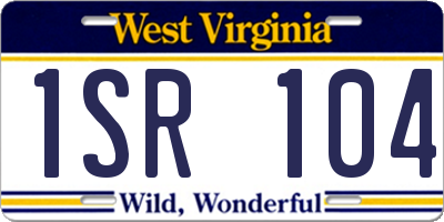 WV license plate 1SR104
