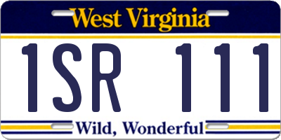 WV license plate 1SR111