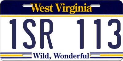 WV license plate 1SR113