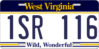 WV license plate 1SR116