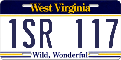 WV license plate 1SR117