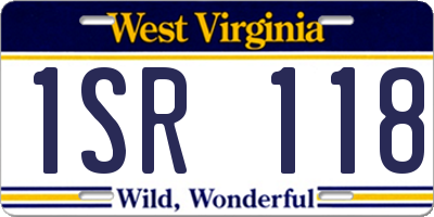 WV license plate 1SR118
