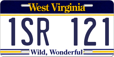 WV license plate 1SR121