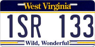 WV license plate 1SR133
