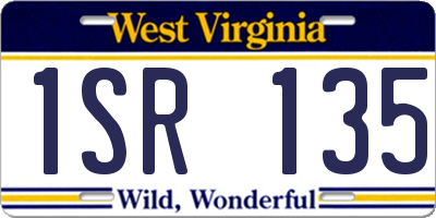 WV license plate 1SR135