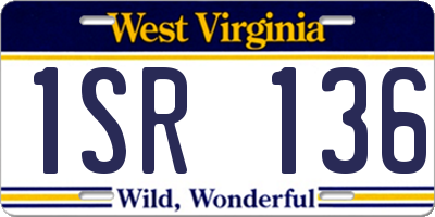 WV license plate 1SR136