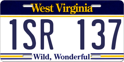 WV license plate 1SR137
