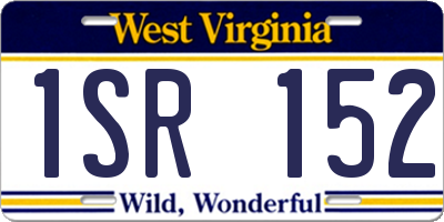 WV license plate 1SR152
