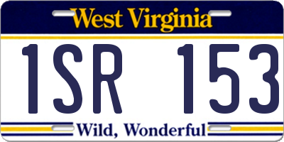 WV license plate 1SR153