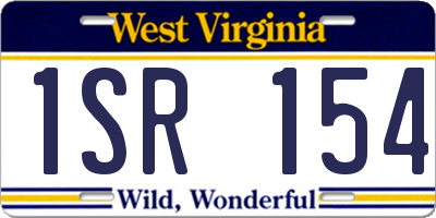 WV license plate 1SR154
