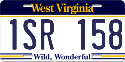 WV license plate 1SR158