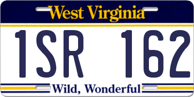 WV license plate 1SR162