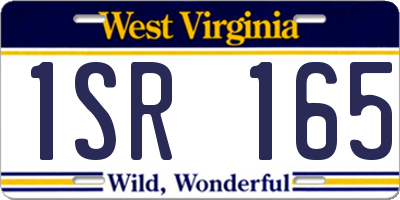 WV license plate 1SR165