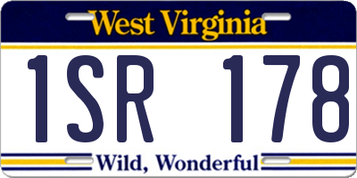 WV license plate 1SR178