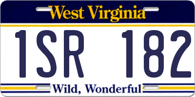 WV license plate 1SR182