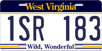 WV license plate 1SR183