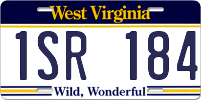 WV license plate 1SR184