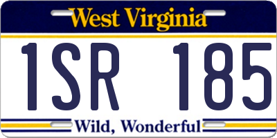 WV license plate 1SR185