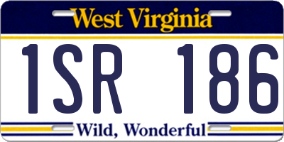 WV license plate 1SR186