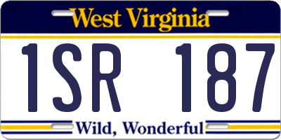 WV license plate 1SR187