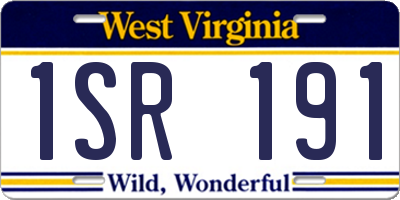 WV license plate 1SR191