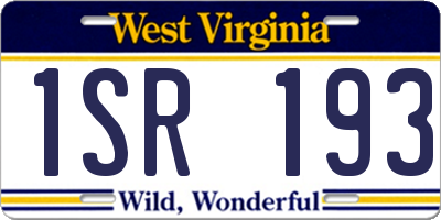 WV license plate 1SR193