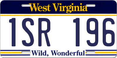 WV license plate 1SR196