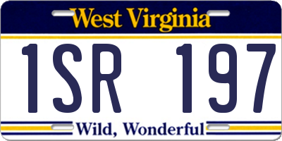 WV license plate 1SR197