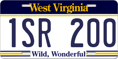 WV license plate 1SR200