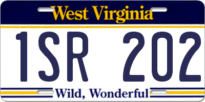 WV license plate 1SR202