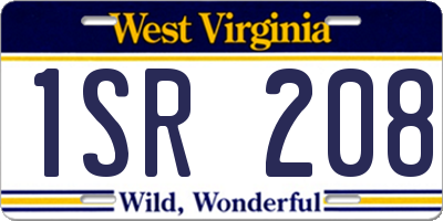 WV license plate 1SR208