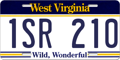 WV license plate 1SR210