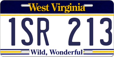 WV license plate 1SR213