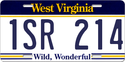 WV license plate 1SR214