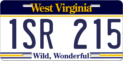 WV license plate 1SR215