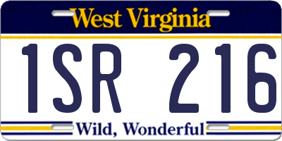 WV license plate 1SR216