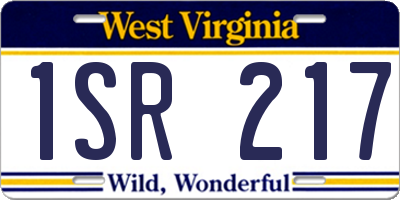 WV license plate 1SR217