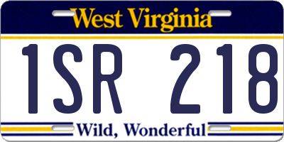 WV license plate 1SR218