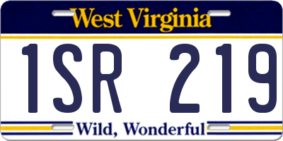 WV license plate 1SR219