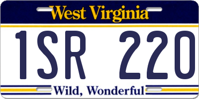 WV license plate 1SR220