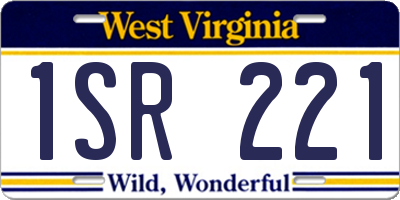 WV license plate 1SR221